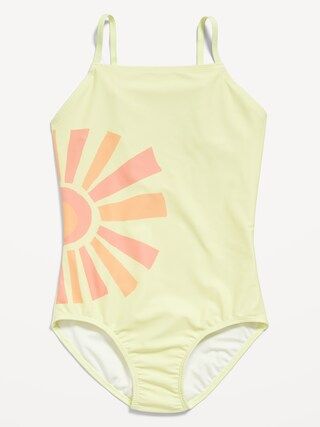 Printed Back-Cutout One-Piece Swimsuit for Girls | Old Navy (US)