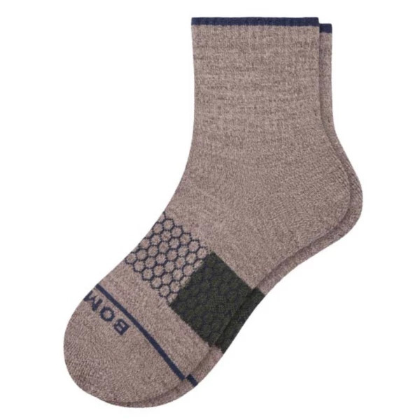 Men's Bombas Solid Merino Blend Arch Block Quarter Socks Medium Pepper | Scheels