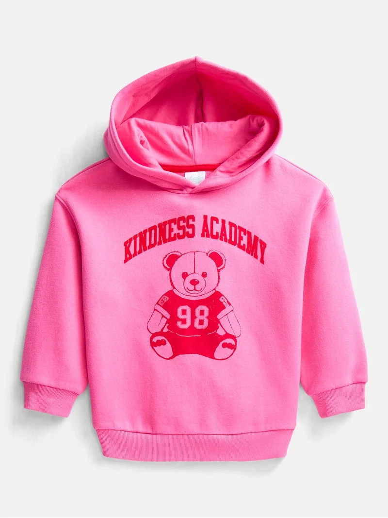 Wonder Nation Toddler Girls Graphic Hoodie with Long Sleeves, Sizes 12M-5T | Walmart (US)