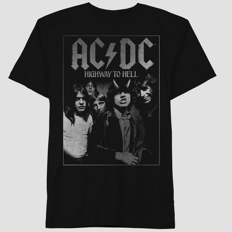 Men's AC/DC Short Sleeve Graphic Crewneck T-Shirt - Black | Target