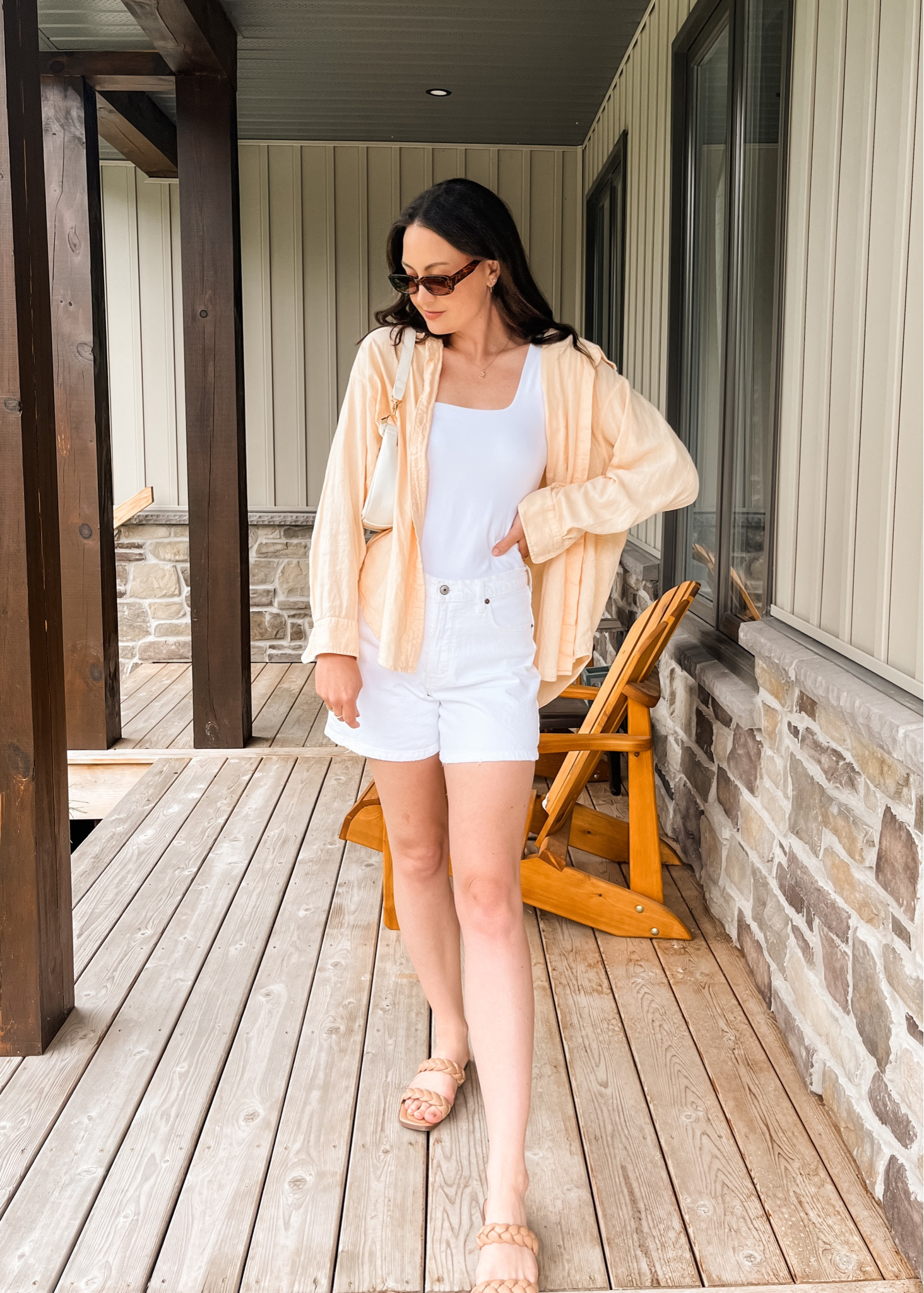 Summer outfit inspo💛

Abercrombie white denim shorts tank top Aritzia yellow blouse Steve Madden sandals tan beach everyday travel looks Pinterest aesthetic 

#LTKsalealert #LTKstyletip #LTKunder100
