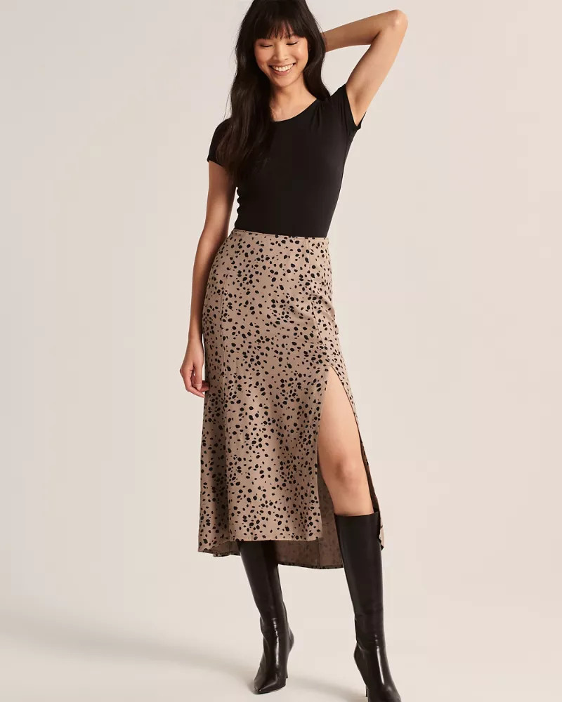 High Waist Midi Skirt | Abercrombie & Fitch US & UK