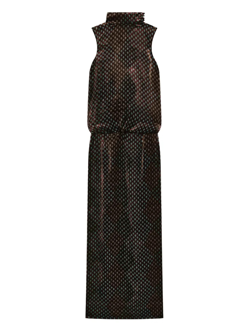 DRIES VAN NOTEN Printed high-neck Dress | Green | FARFETCH | Farfetch Global