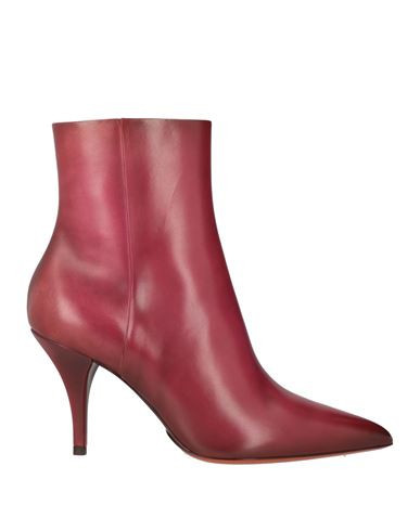 Santoni Woman Ankle boots Burgundy Size 9.5 Soft Leather | YOOX (US)
