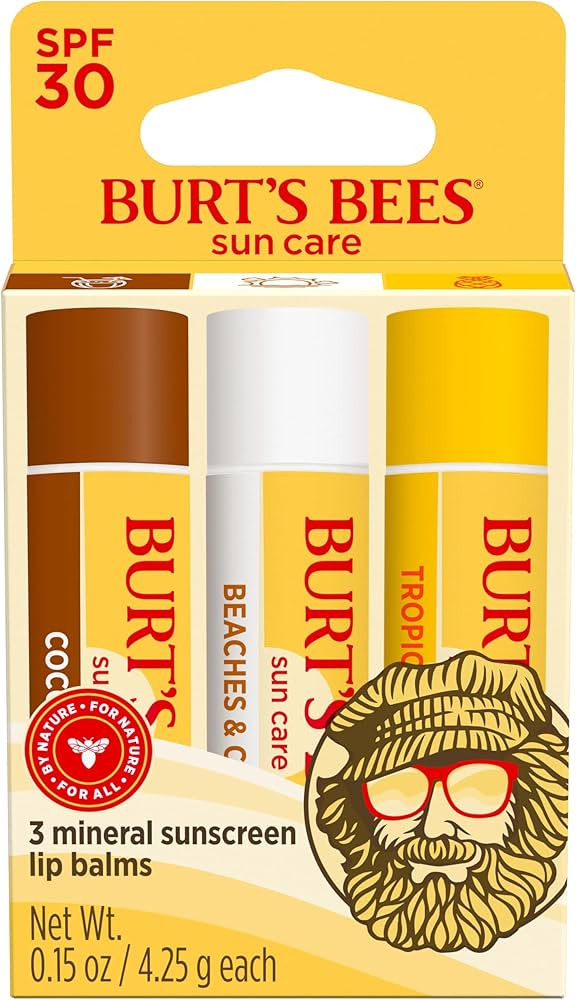 Burt’s Bees SPF 30 Lip Balm, Island Getaway - Coco Loco, Beaches & Cream, Tropic Like It's Hot,... | Amazon (US)