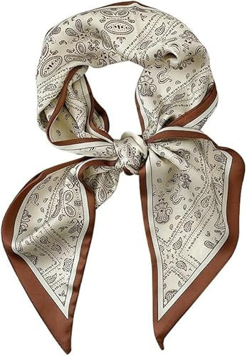 Versatile Pure Silk Scarf for Women - Thin Headwear, Hair Band, Handbag Charm Accessory (Twig Decoration) | Amazon (US)