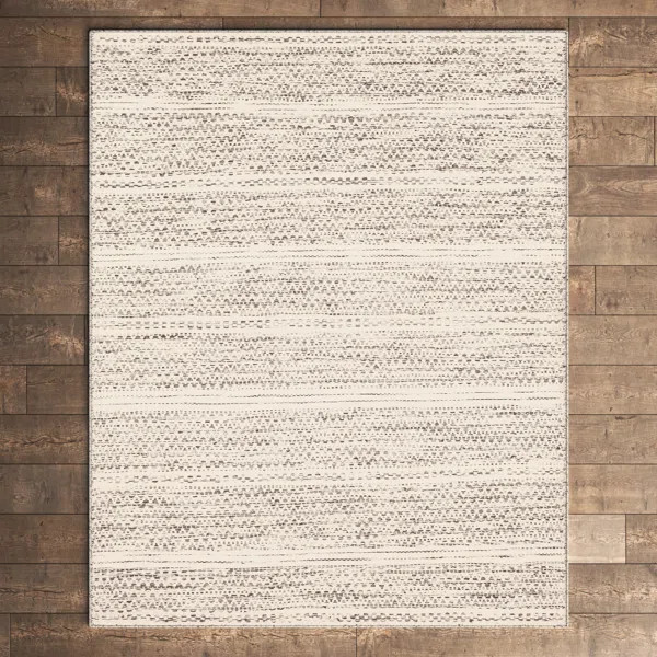 Sylvie Chevron Flatweave Wool Cream/Black Area Rug | Wayfair North America