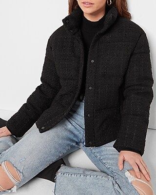 Tweed Puffer Jacket | Express