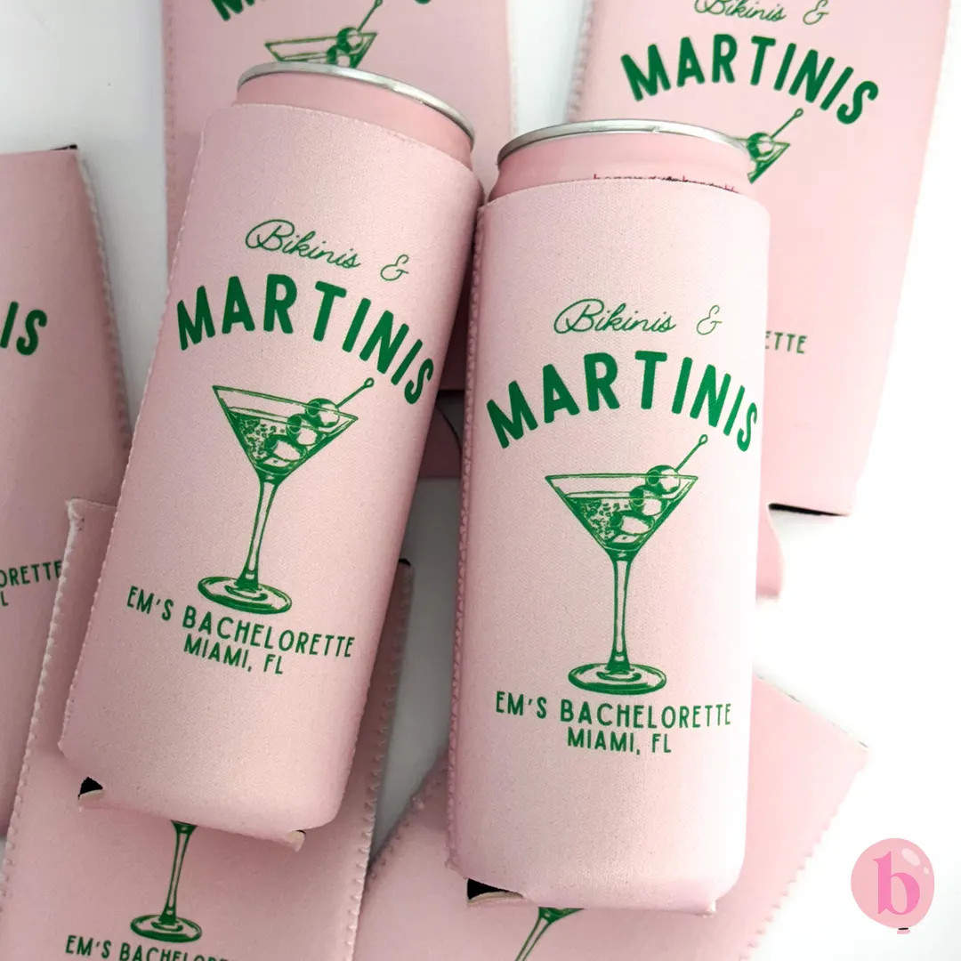 Bikinis and Martinis Beach Bachelorette | Beach Bachelorette Can Cooler | Last Splash | Last Toas... | Etsy (US)