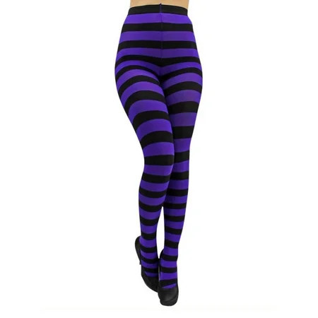 Purple & Black Horizontal Striped Tights | Walmart (US)