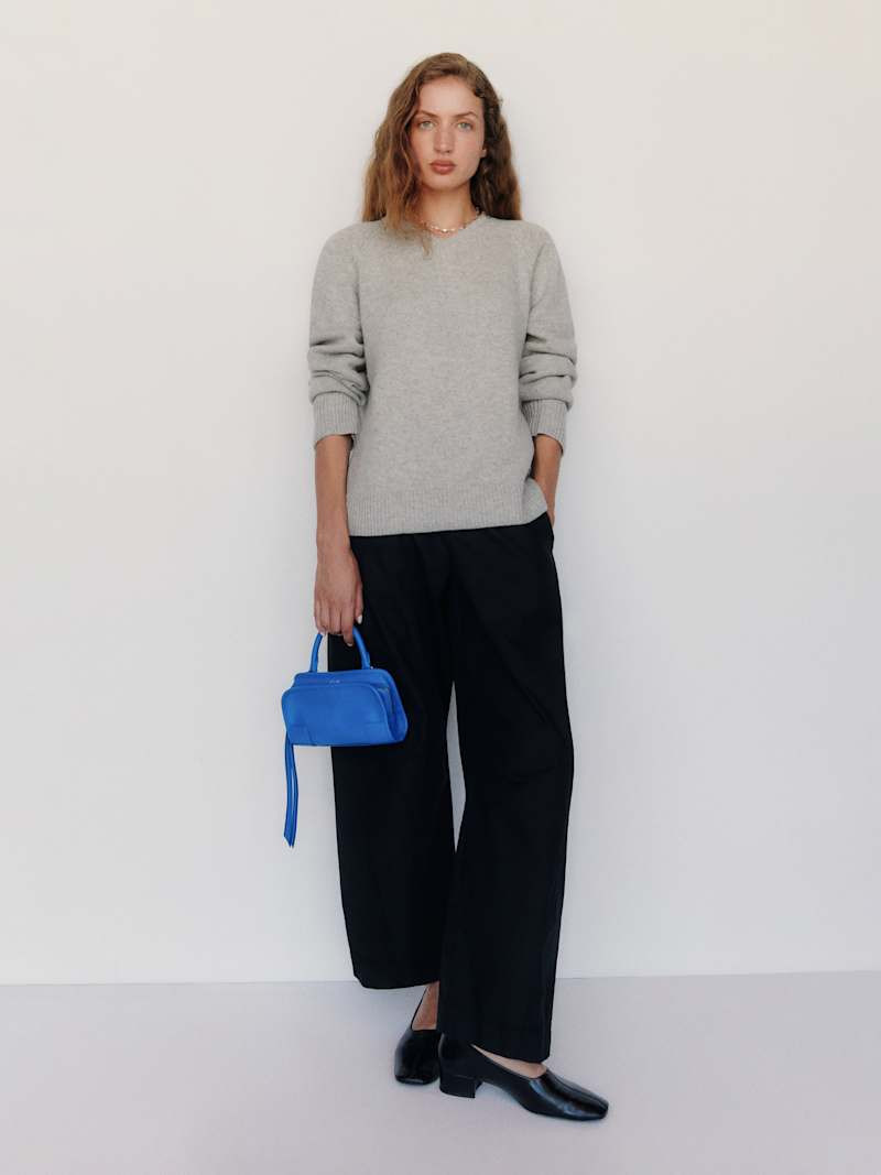 Reformation Sydney Regenerative Wool V-Neck Sweater Grey XL | Reformation (Global)