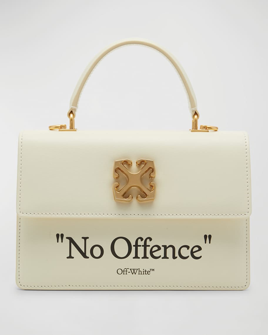 Off-White Jitney 1.4 Quote Leather Top-Handle Bag | Neiman Marcus