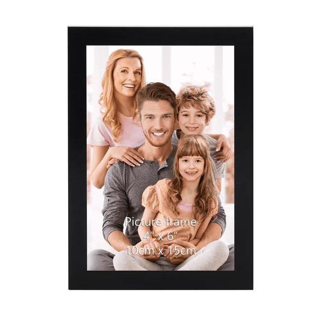 MEBRUDY 4x6 Picture Frame Black, 4 by 6 Thin Photo Frame for Wall Tabletop Display, Single | Walmart (US)