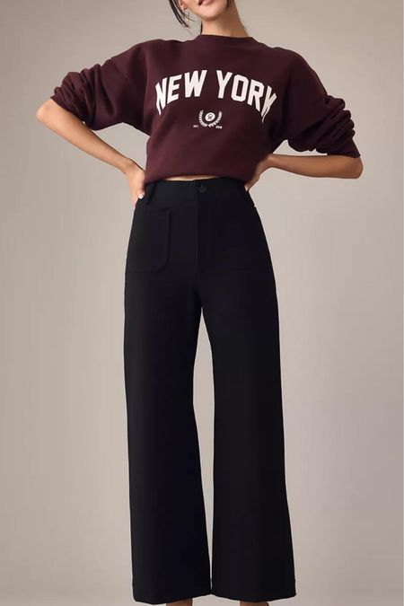 Work Pants
Black Pants 
The Colette Cropped Wide-Leg Ponte Pants by Maeve 


#LTKstyletip #LTKworkwear