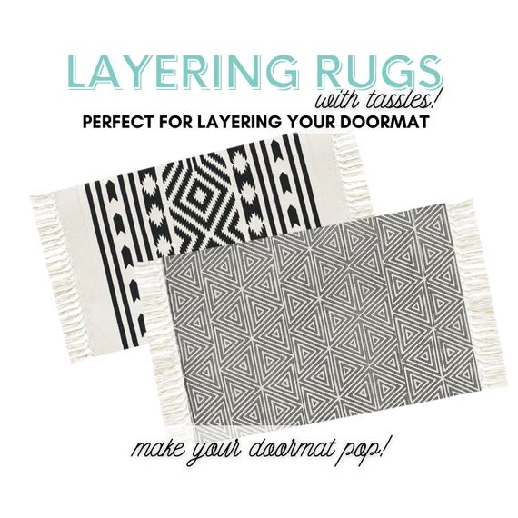 Layering Rug for Doormat Indoor Outdoor Rug with Tassles | Etsy | Etsy (US)