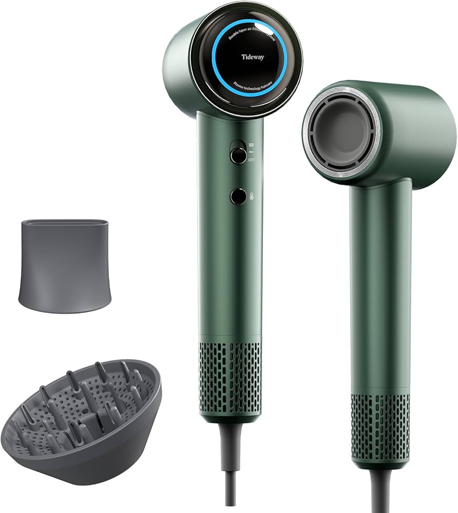 Tideway Hair Dryer, Blow Dryer with Diffuser High-Speed Plasma Ionic Low Noise for Fast Drying, T... | Amazon (US)