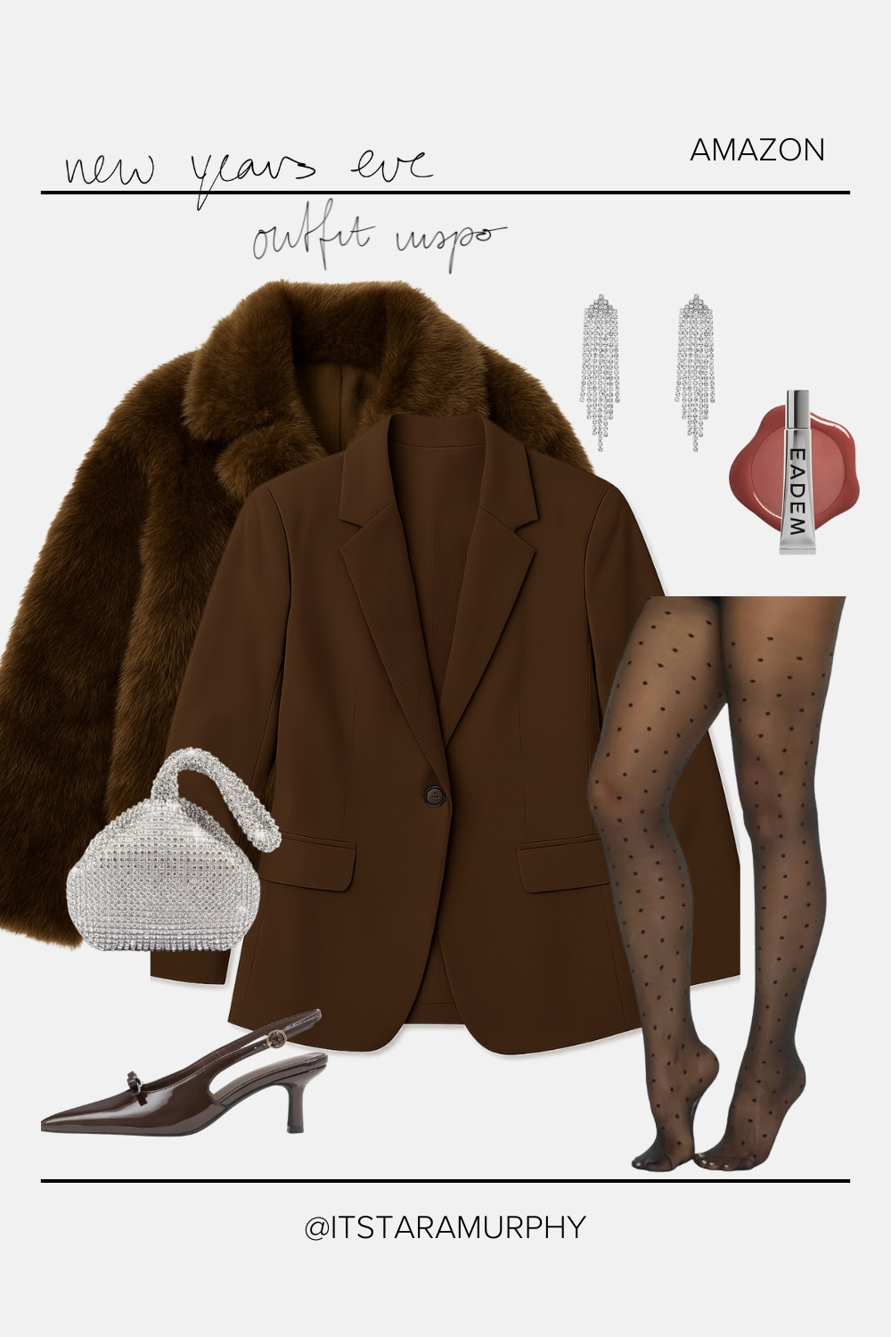 Brown for NYE is a must! A blazer dress is always cute and a good staple you can wear again! 

#LTKSeasonal #LTKgrwm #LTKdayinmylife