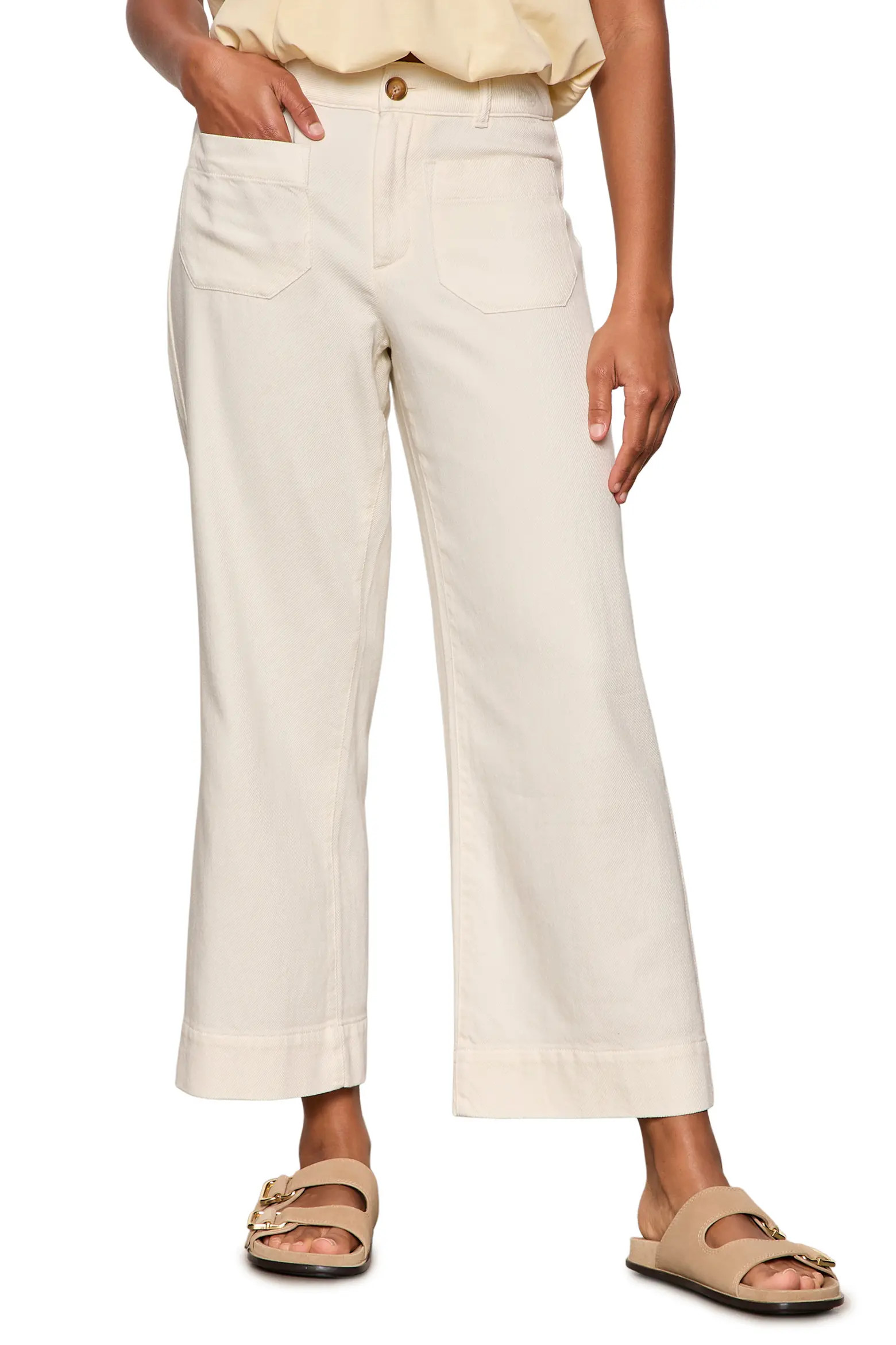Sanctuary Soft Marine High Waist Wide Leg Crop Cotton Pants (Women) | Nordstrom | Nordstrom