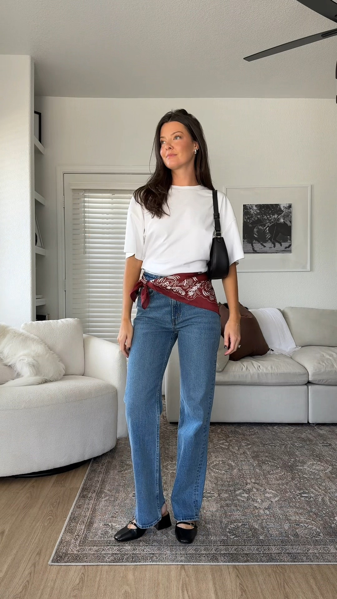 Outfit of the day! I’m 5’7 wearing my true size 25 curve love (reg length) in the jeans, small in the white tshirt, and small in the brown pants at the beginning as well! 

#LTKStyleTip #LTKSeasonal #LTKFindsUnder100