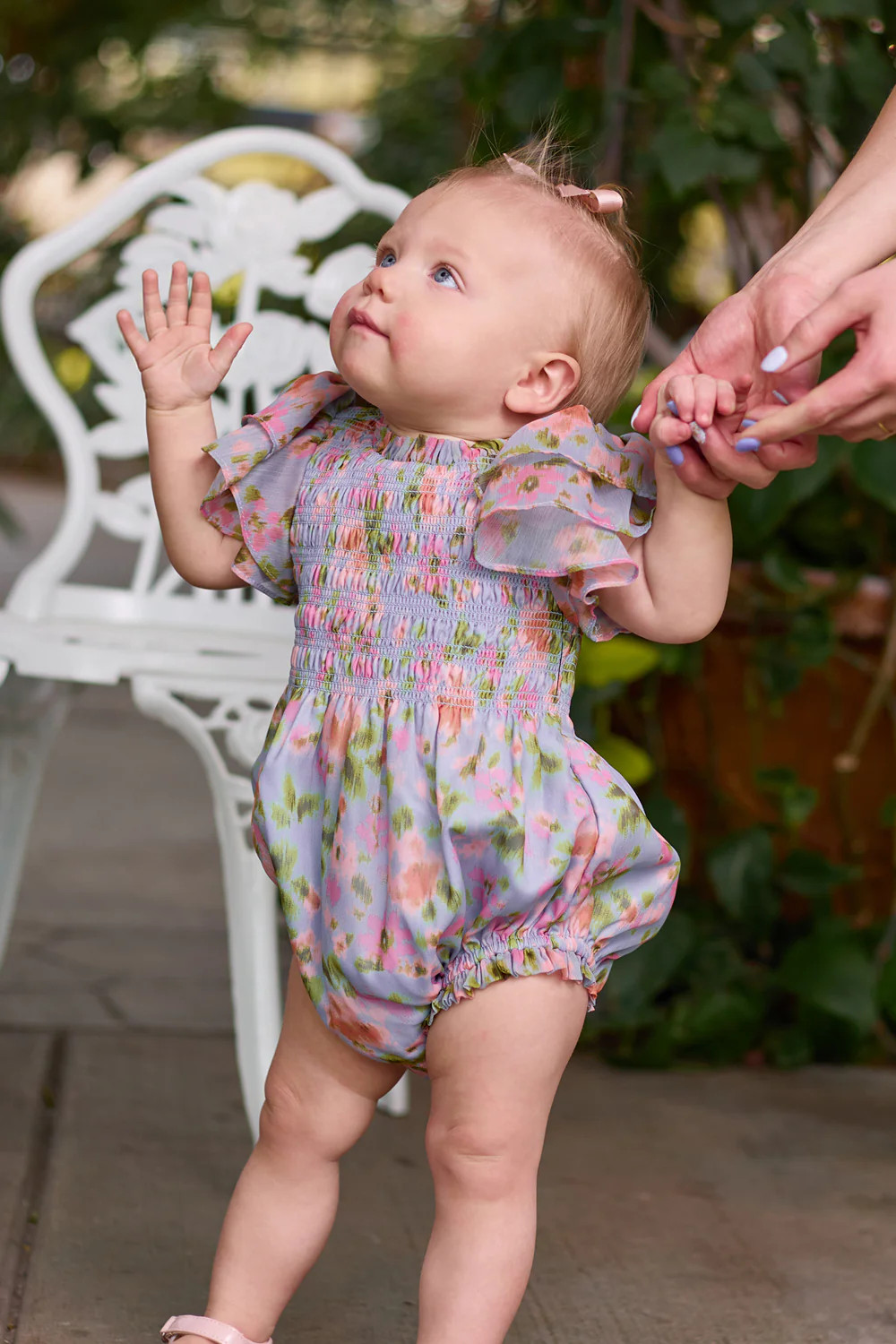 Baby Lottie Romper in Vibrant English Garden | Ivy City Co