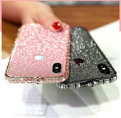 Bling Diamond Metal Bumper Case Glitter Sticker For iPhone X XS Max 7 8 Plus | eBay | eBay US