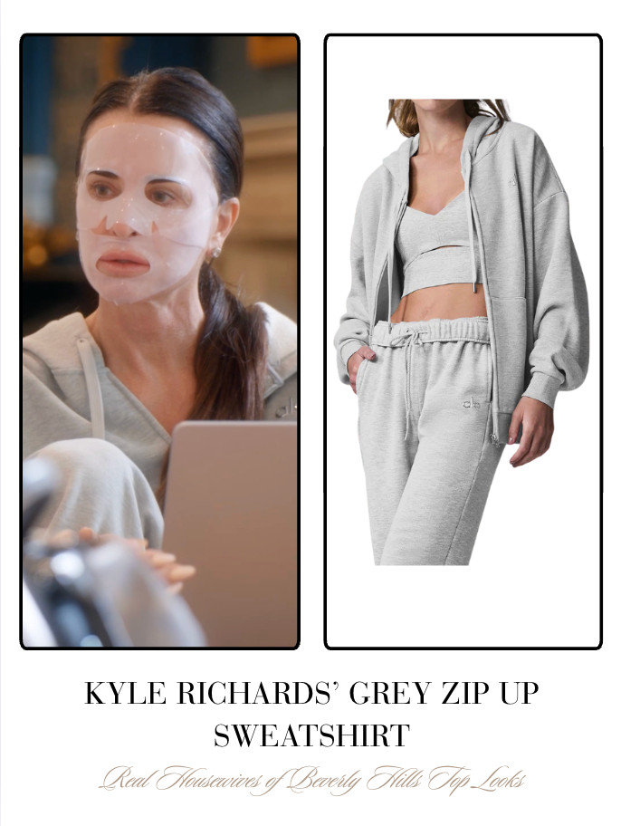 Kyle Richards' Grey Zip Up Sweatshirt 

 
