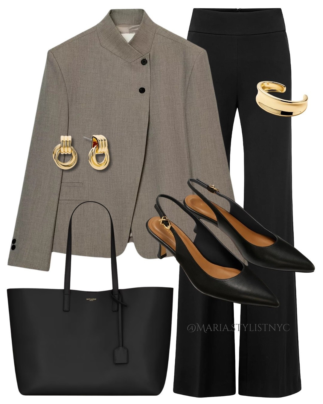 Quiet luxury in its sharpest form. 🤎🖤
A structured taupe blazer, black tailored pants, classic slingbacks, and gold accents — simple, polished, and endlessly wearable.

#LTKWorkwear #LTKSeasonal #LTKootd