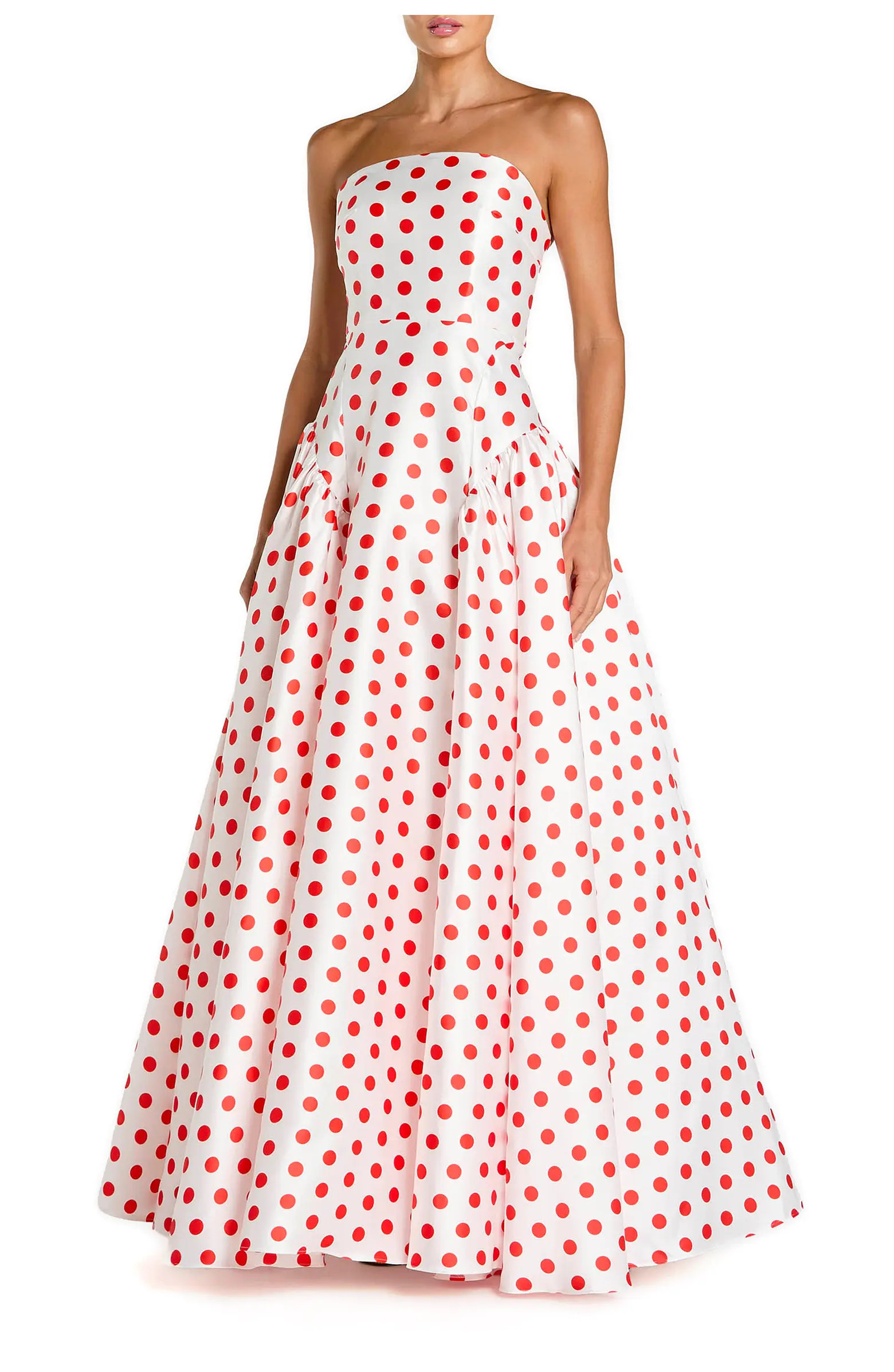 Strapless Polka Dot Mikado Ballgown | Nordstrom