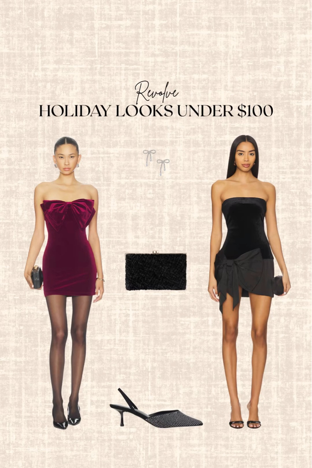 Revolve Holiday looks under $100! 

Mini dresses, clutch, earrings, heels 

#LTKootd #LTKFindsUnder100 #LTKHoliday