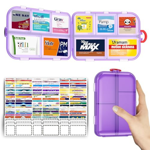 Pill Organizer Medicine Organizer Travel Essentials - Travel Pill Case with Labels, Large Daily Medicine Dispenser | Amazon (US)