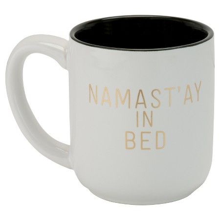 10 Strawberry Street Namast'ay In Bed 16oz Latte Mug - Gold | Target