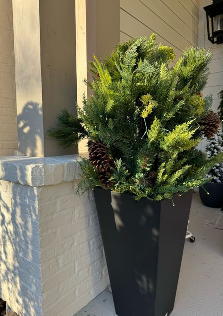 Mixed greenery planter filler!  Just set this beauty in a planter pot and you are set to go!  It’s battery powered and has a timer.


Christmas holiday home porch decor, front gate

#LTKHoliday #LTKhome #LTKSeasonal