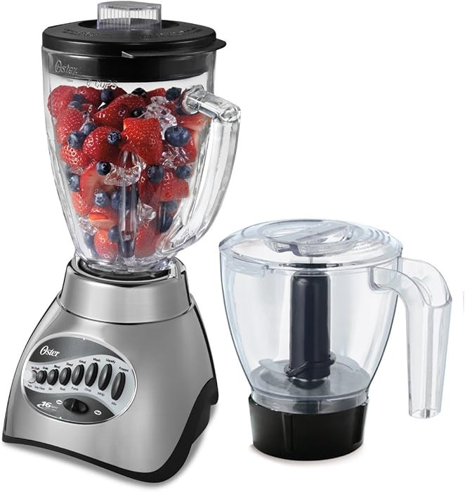 Oster Classic Series 16-Speed Blender with Food Chopper & 5-Cup Glass Jar, Countertop Kitchen Ble... | Amazon (US)