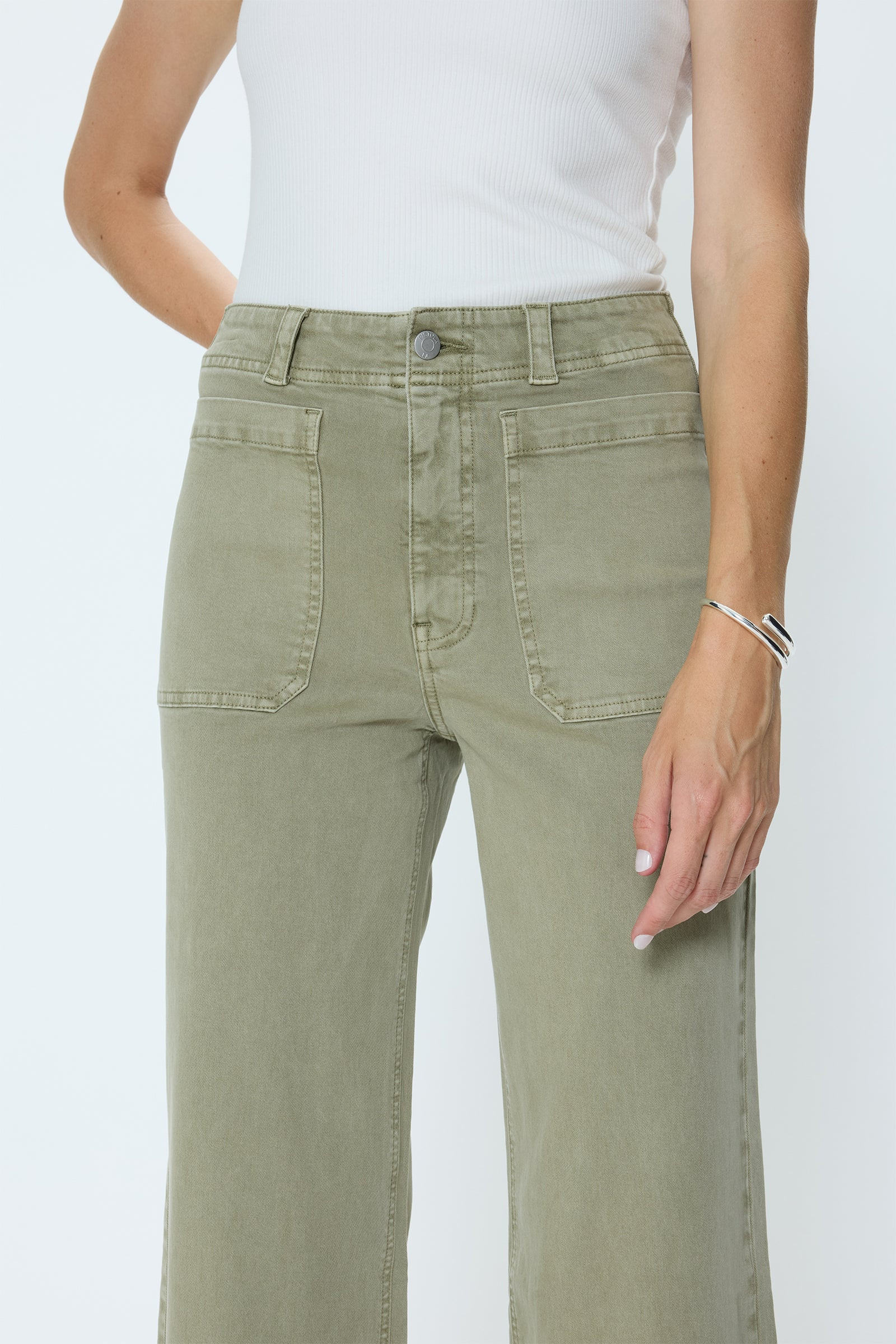Zooey Patch Pocket Utility Pant - Slate Green | Pistola Denim