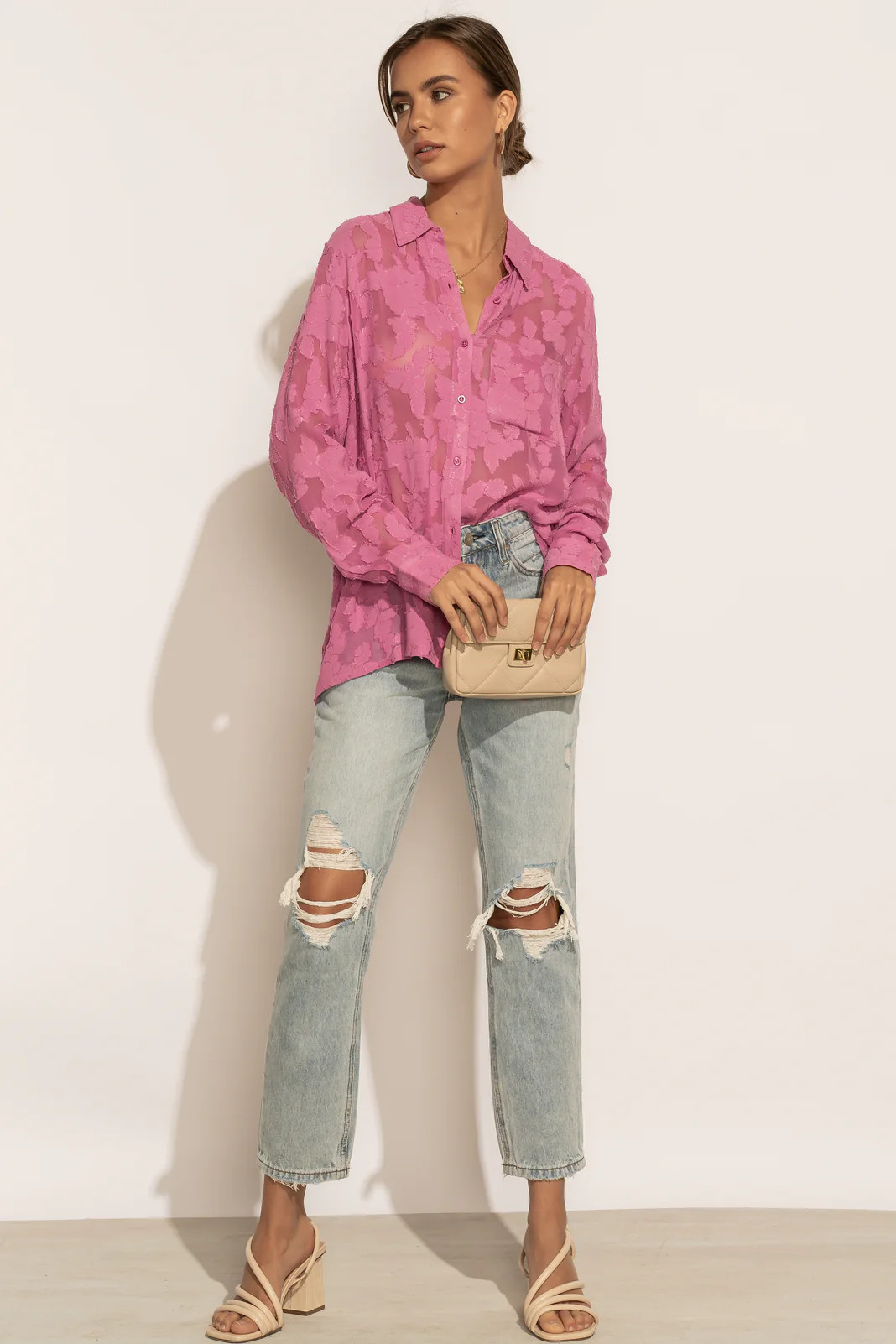 Sloane Button Up in Purple- FINAL SALE - böhme | Böhme US