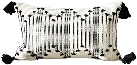 LIGICKY Boho Lumbar Pillow Covers Decorative Woven Tassel Throw Pillows Rectangle Pillow Sham Bla... | Amazon (US)