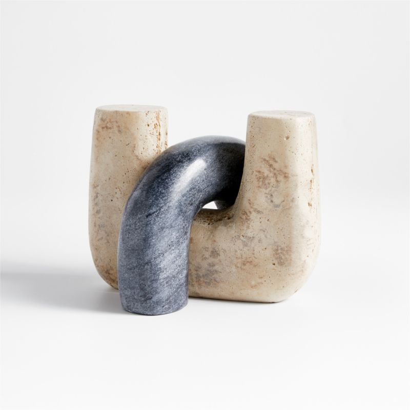 Issac Nesting Travertine and Marble Bookends | Crate & Barrel | Crate & Barrel