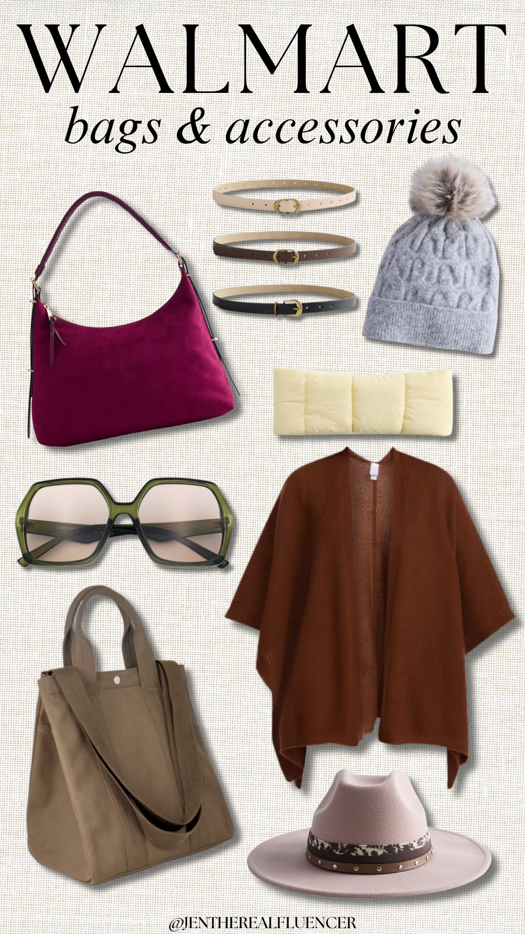 Walmart Fall Accessories & Bags🍂

SCENARIO Merlot Wine Top Zipper Shoulder Bag (3 colors), NO BOUNDARIES 3pk Faux Leather Belts (sizes S-3XL), SCENARIO Medium Grey Heather Cable Knit Pom Beanie (4 colors), NO BOUNDARIES Buttercream Quilted Headband (4 colors), SA106 Green Oversized Octagonal Chic Sunglasses (4 colors), SCENARIO Brown Textured Knit Ruana (3 colors), FREE ASSEMBLY Unisex Green Cotton Canvas Tote Bag, SCENARIO Deep Taupe Cattleman Fedora Hat 

 #LTKSeasonal #LTKWorkwear #LTKTravel