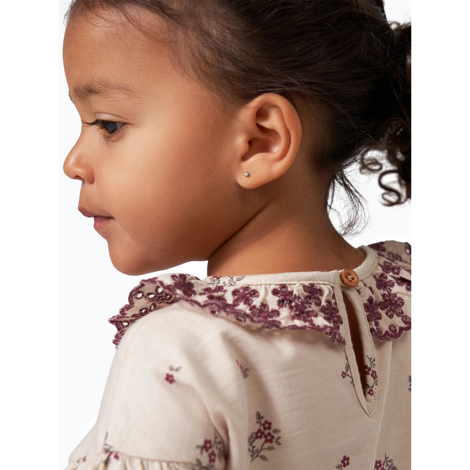 Modern Moments by Gerber Toddler Girl Dress with Neck Ruffle and Embroidery, Sizes 12 Months - 5T | Walmart (US)