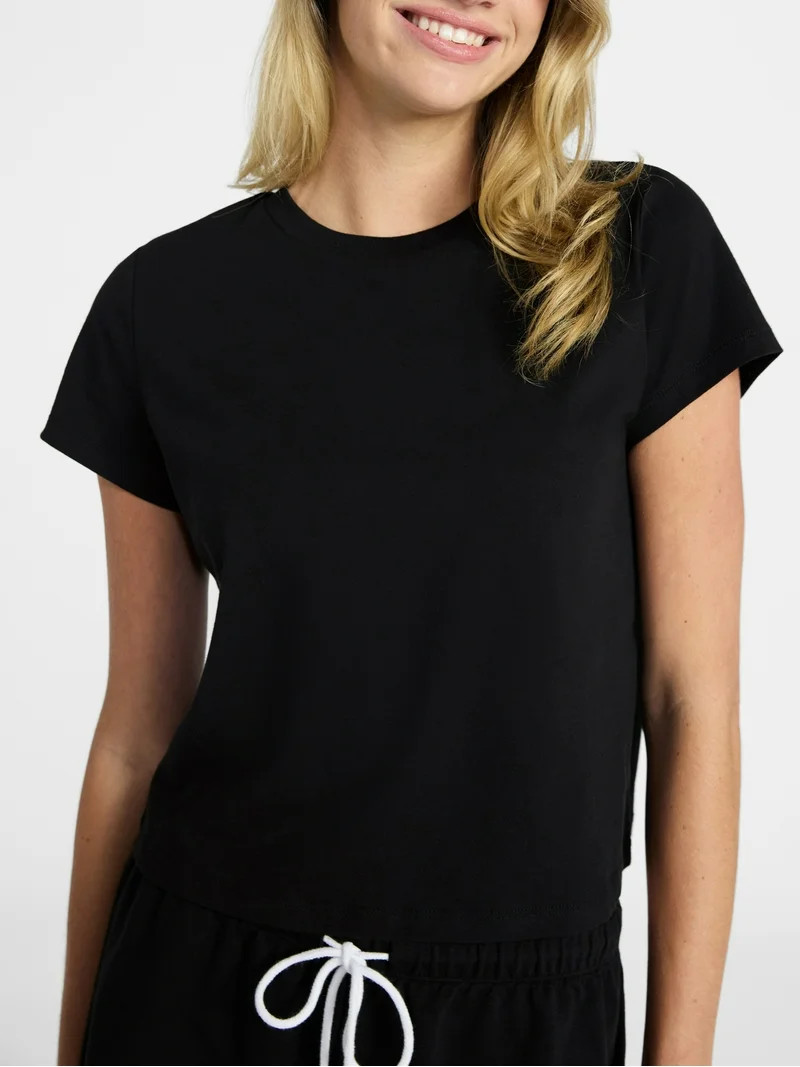 No Boundaries Sleep Tee and Shorts Set, 2-Piece, Women’s XXS-3X | Walmart (US)