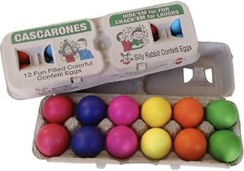 Silly Rabbit Cascarones Colorful Confetti Filled Eggs 12 Eggs Per Carton (Pack of 4) Colors WILL ... | Amazon (US)