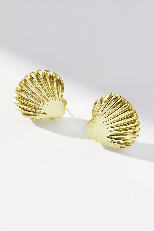 Sunshine Tienda Gold Seashell Earrings By Sunshine Tienda in Gold | Anthropologie (US)