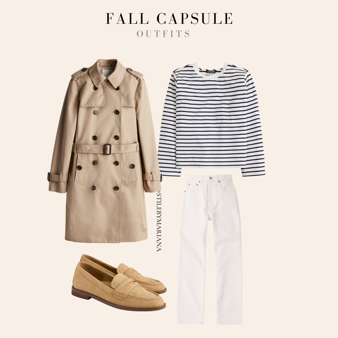 Fall capsule outfit
My size
Trench coat size Small
Striped top size Small
Jeans are TTS I’m wearing a size 27

#LTKootd #LTKSeasonal #LTKOver40