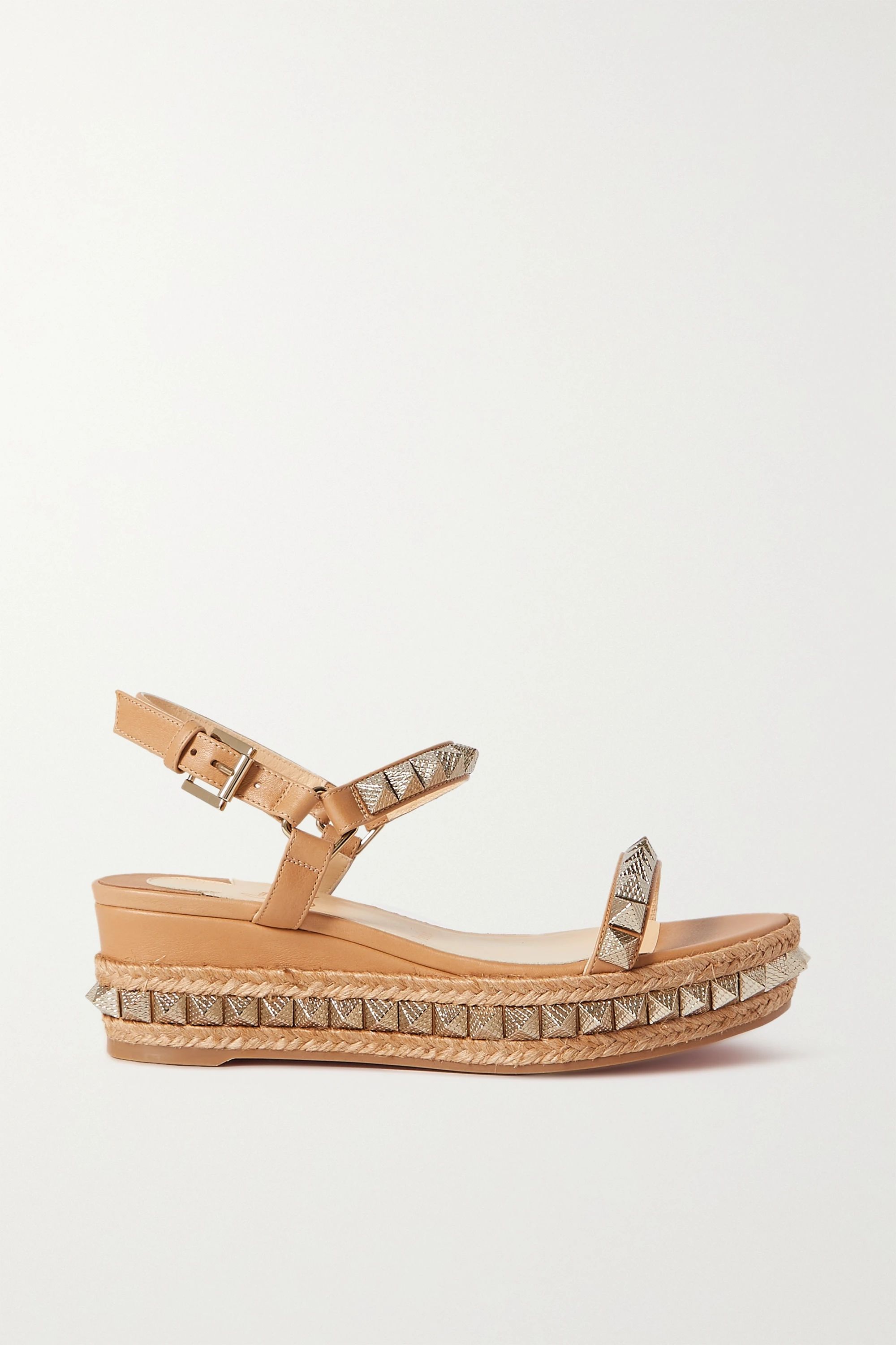 Pyraclou 60 studded leather wedge sandals | NET-A-PORTER (US)