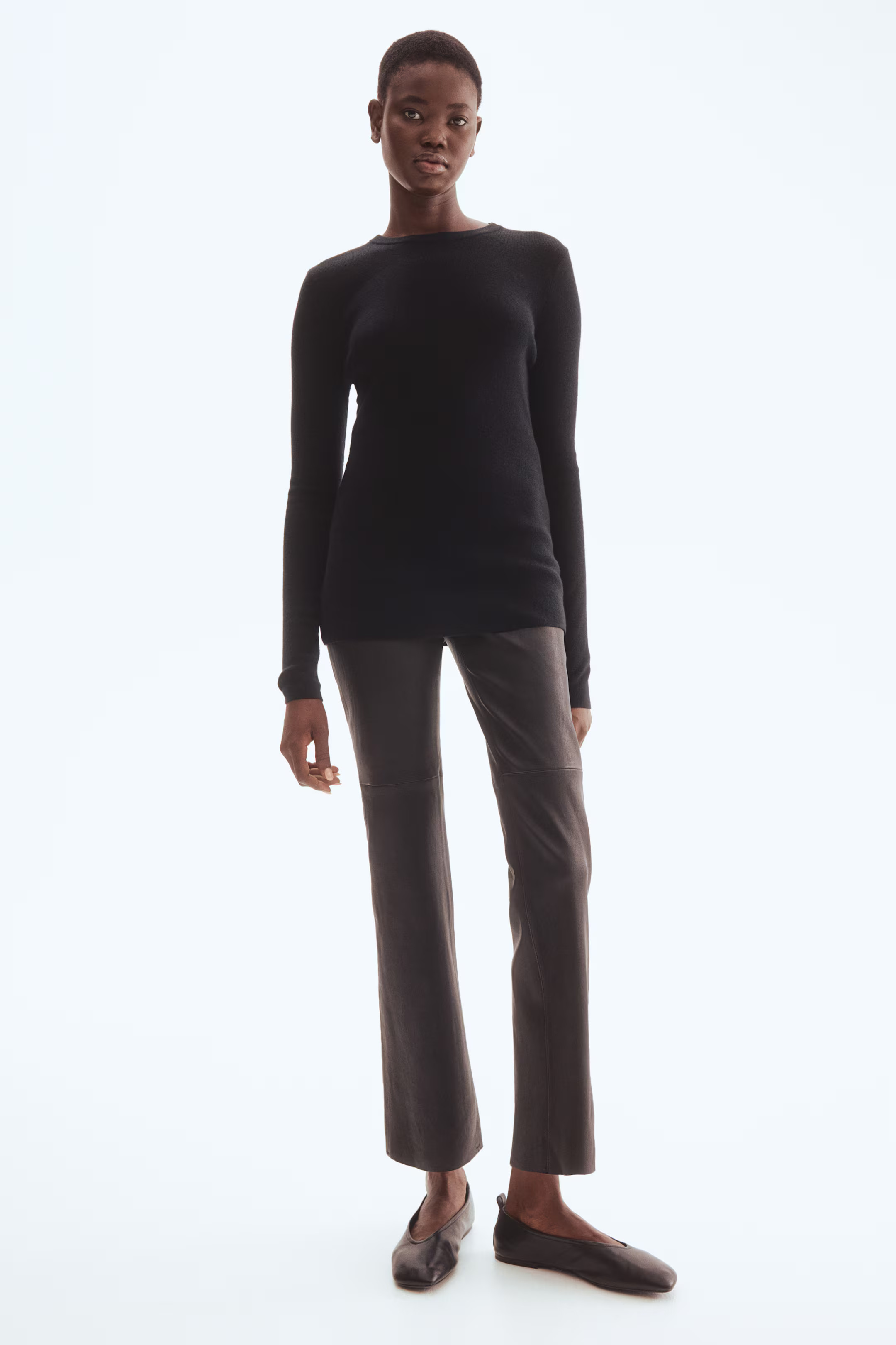 Fine-knit cashmere-blend top - Black - Ladies | H&M GB | H&M (UK, MY, IN, SG, PH, TW, HK)