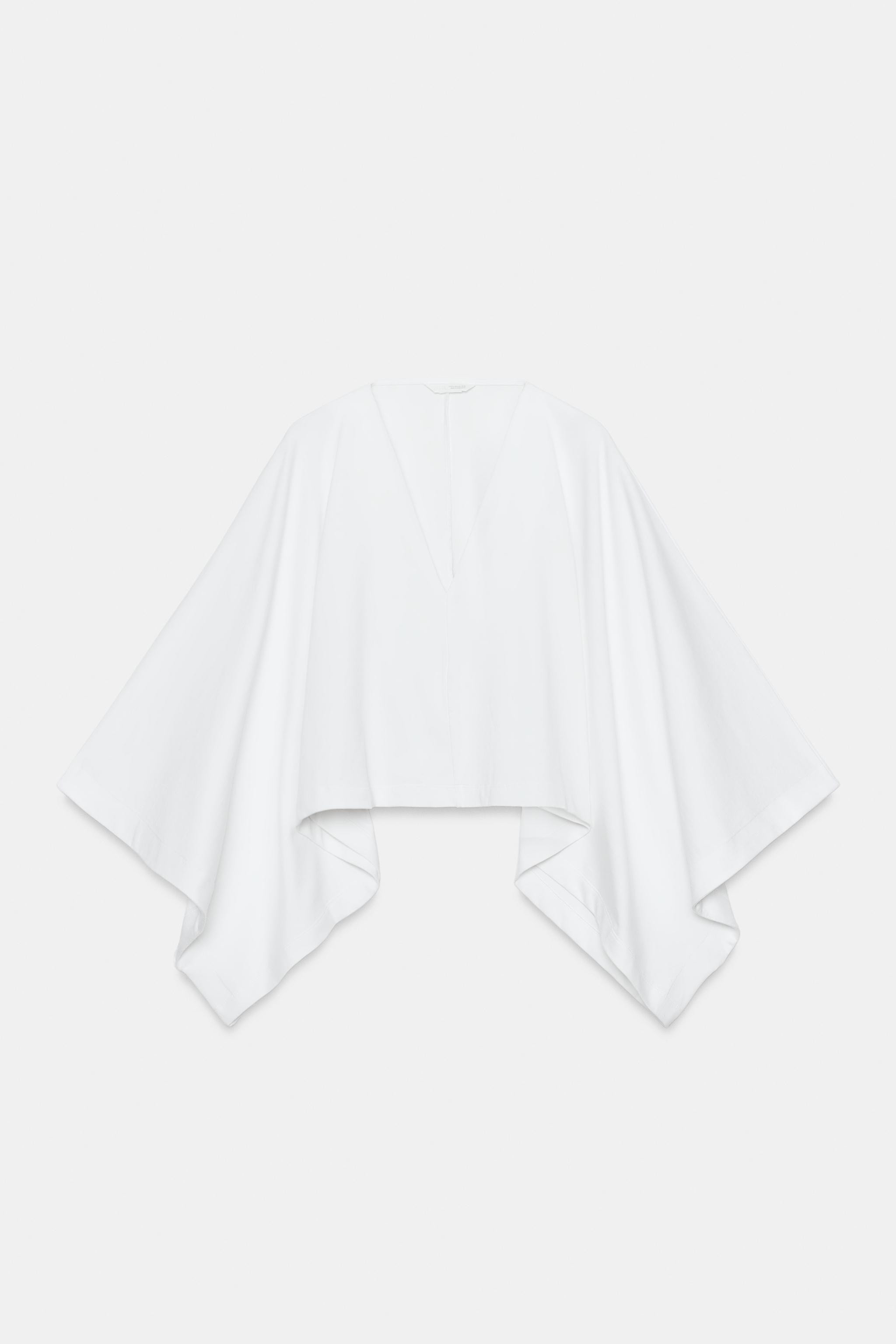 VOLUMINOUS HEAVY COTTON CAPE TOP | Zara US