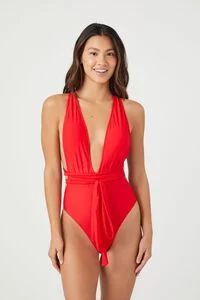 Plunging One-Piece Swimsuit | Forever 21 (US)