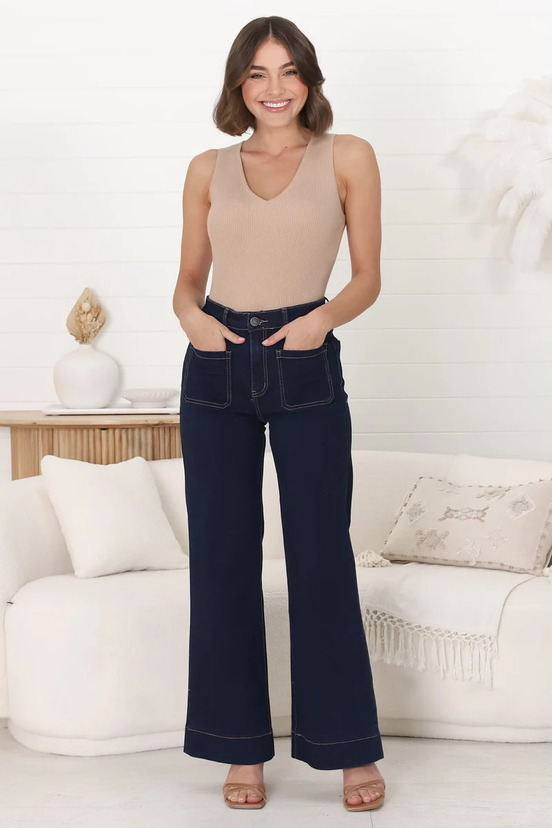 Shop Denim: Cindy Wide Leg Jean in Indigo | Salty Crush | Salty Crush