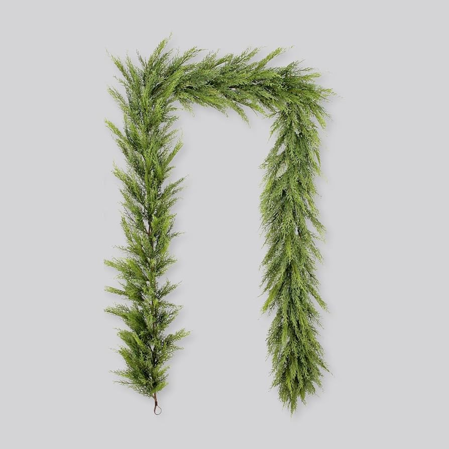 CG Hunter Holiday Collection Cedar Garland, Premium Artificial Indoor & Outdoor Cedar 9' Long Chr... | Amazon (US)