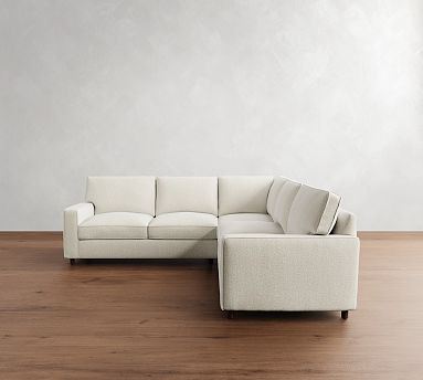 PB Comfort Square Arm 3-Piece L-Shaped Sectional (106") | Pottery Barn (US)